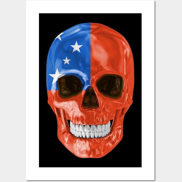 Samoa Flag Skull - Gift for Samoan With Roots From Samoa Wall Art by Country Flags